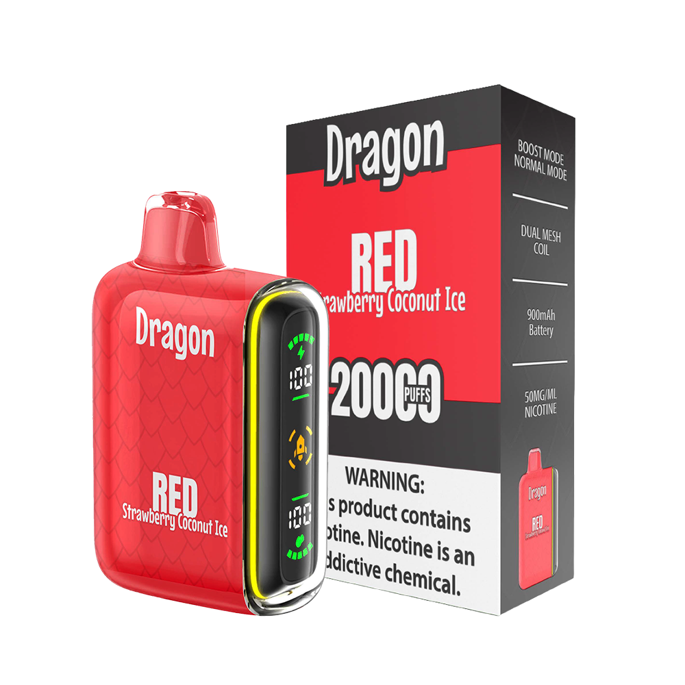 dragon vapes Sour Strawberry Dragon RIA NV30K Disposable Vape