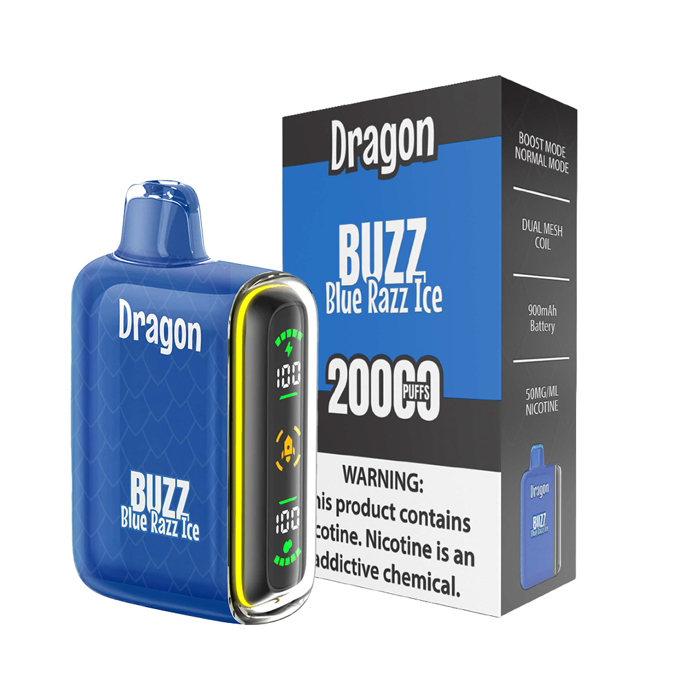 Dragon 5% Nicotine 20K Puffs Disposable - (BUZZ - Blue Razz Ice) Dragon Store Dragon 5% Nicotine 20K Puffs Disposable - (BUZZ - Blue Razz Ice) Dragon Store