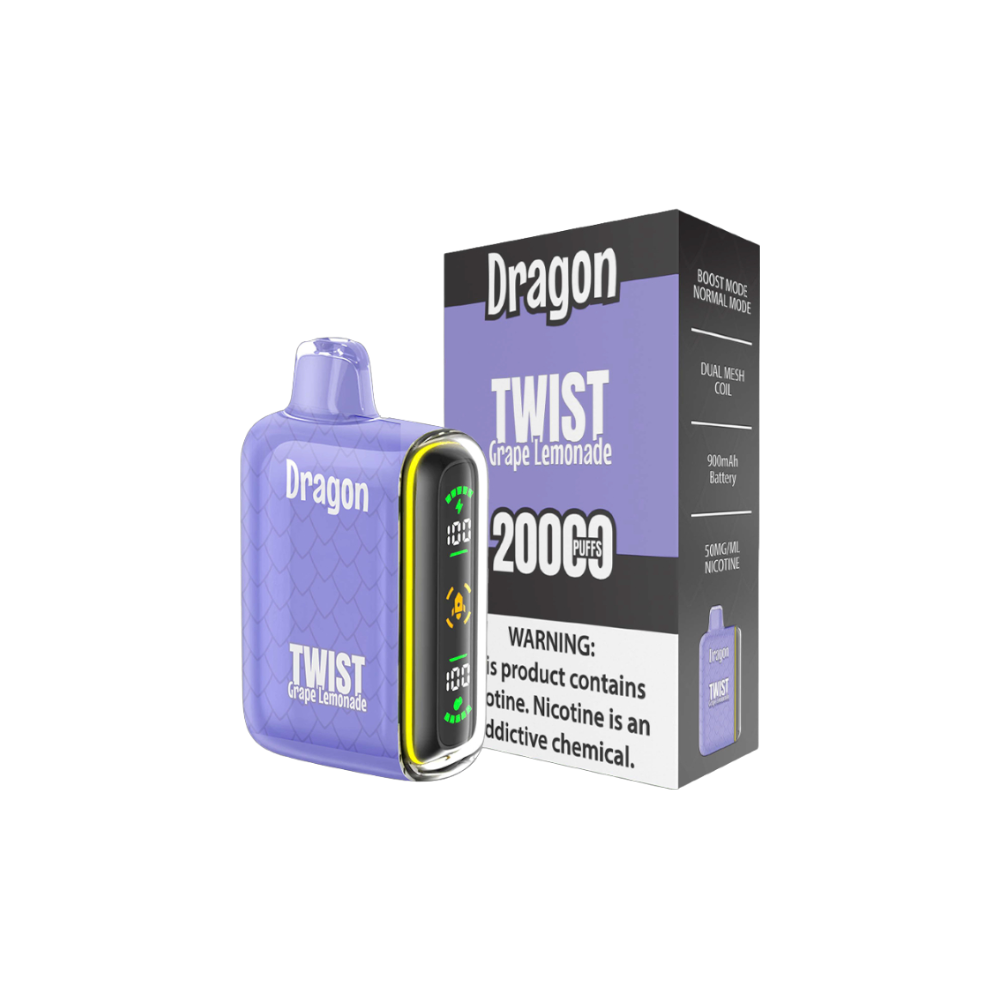 Dragon 5% Nicotine 20K Puffs Disposable - (TWIST - Grape Lemonade)