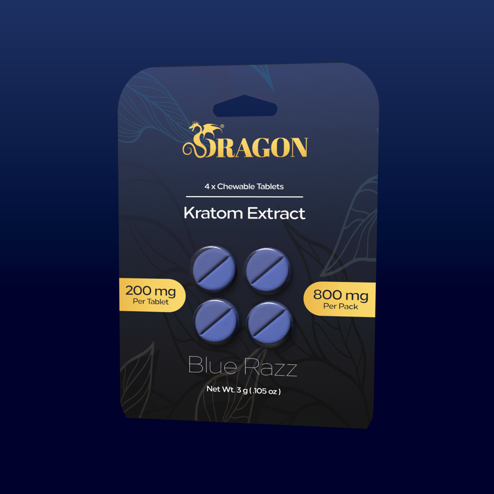 Dragon Kratom Extract Tablets 200mg - Blue Razz