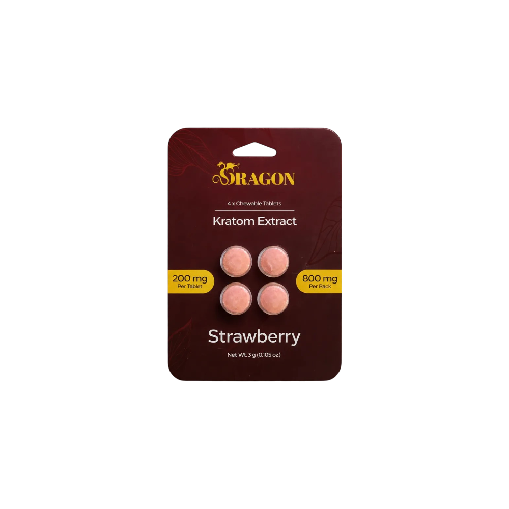 Dragon Kratom Extract Tablets 200mg - Strawberry