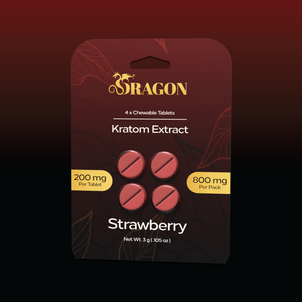 Dragon Kratom Extract Tablets 200mg - Strawberry